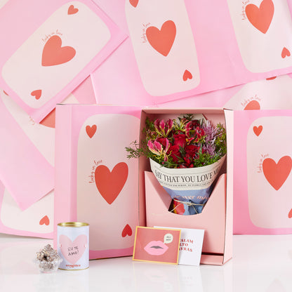 CAIXA ERMÉTICA LOVE + PALHA ITALIANA EU TE AMO